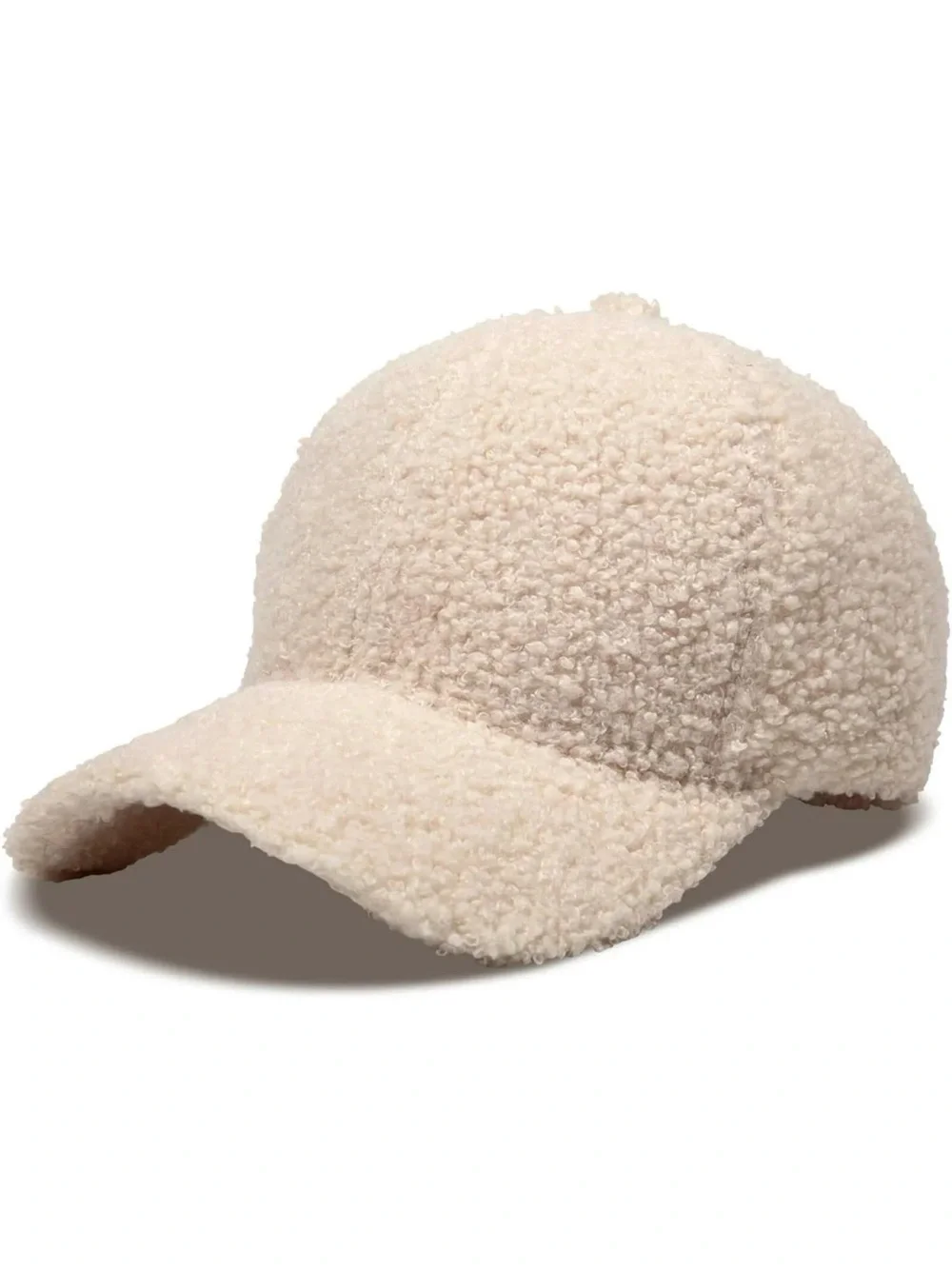 New Cozy Sherpa Baseball Cap - Cream